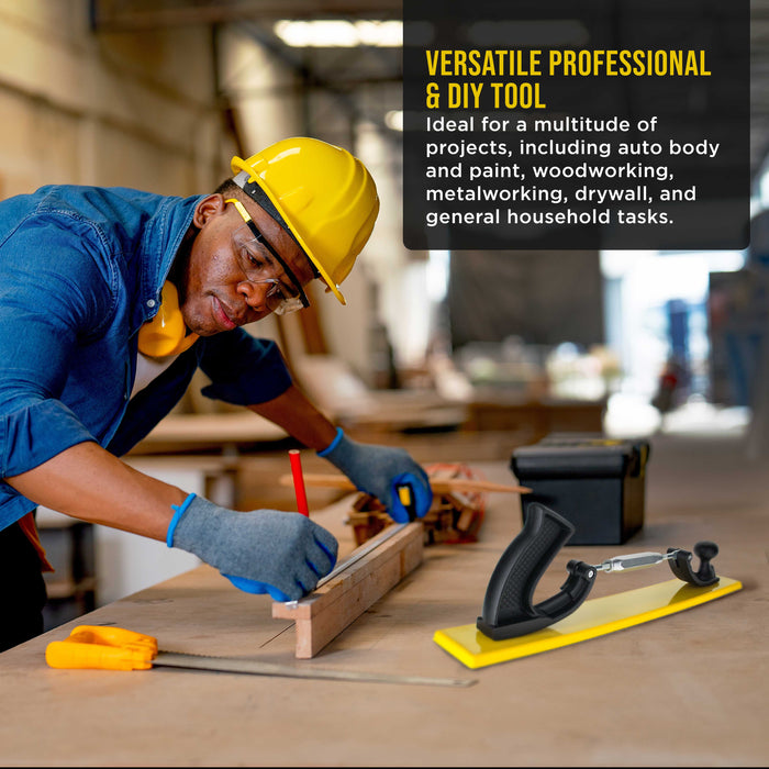 Dura-Gold Pro Series 16.5" Adjustable Radius Flex Longboard Hand Sanding Block - Hook & Loop Backing Sandpaper, Concave or Convex Shape Contour Sander