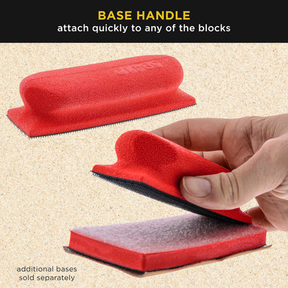 20-Piece Contoured Profile 5" Hand Sanding Block Set with 40 Sheet Hook & Loop Sandpaper Kit, Interchangeable Assorted Convex Concave Shapes