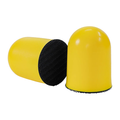 2" Round Palm Grip Foam Hand Sanding Block Pad, 2 Pack - Hook & Loop, Attach 2" DA Sandpaper Discs or Polishing Pads, Wet-or-Dry Sand Polish