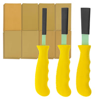 Set of 3 Different Contour Hand Sanding File Block Sticks with 40 Sheet Hook & Loop Sandpaper Kit - Flat Convex Radius Profile Shapes