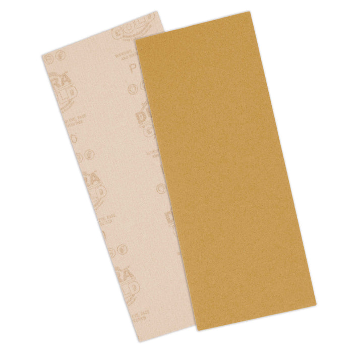 120 Grit - 1/2 Sheet Size Wood Workers Gold, 4-1/2" x 11" with Hook & Loop Backing - Box of 16 Sheets - Hand Sand Sander