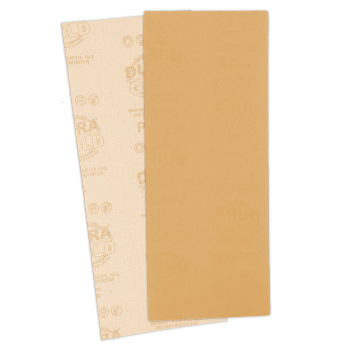 150 Grit - 1/2 Sheet Size Wood Workers Gold, 4-1/2" x 11" with Hook & Loop Backing - Box of 16 Sheets - Hand Sand Sander