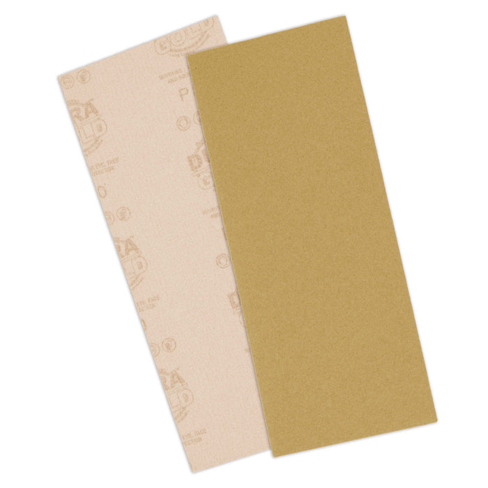 40 Grit - 1/2 Sheet Size Wood Workers Gold, 4-1/2" x 11" with Hook & Loop Backing - Box of 12 Sheets - Hand Sand Sander