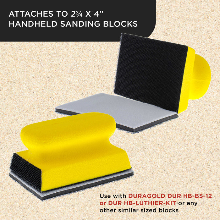 Dura-Gold Pro Series Rectangle 2-3/4" x 4" x 7mm Soft Density Interface Pad, 5 Pack - Hook & Loop Foam Protection Cushion