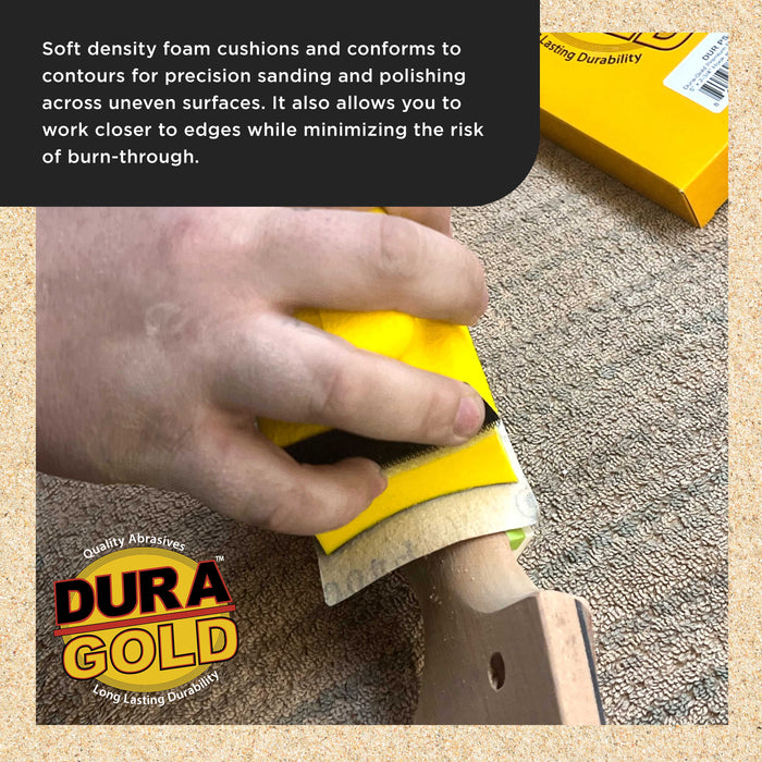 Dura-Gold Pro Series Rectangle 2-3/4" x 4" x 7mm Soft Density Interface Pad, 5 Pack - Hook & Loop Foam Protection Cushion