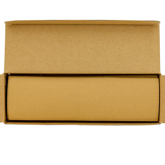 120 Grit - Gold - Hand Sanding Sandpaper Sheets Hook & Loop 9" x 2-2/3" - Box of 25