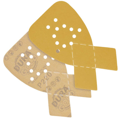 220 Grit - 12-Hole Pattern Hook & Loop Sanding Sheets for Mouse Sanders - Box of 24