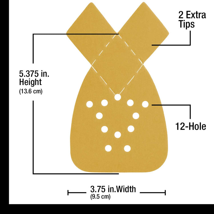 400 Grit - 12-Hole Pattern Hook & Loop Sanding Sheets for Mouse Sanders - Box of 24