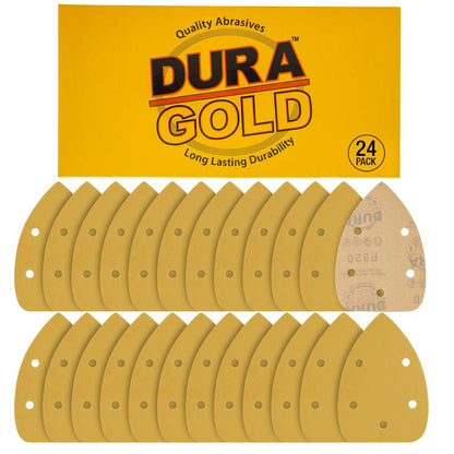 320 Grit - 5-Hole Pattern Hook & Loop Sanding Sheets for Mouse Sanders - Box of 24