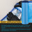 106" Wide x 46' Long Roll Pure Blue Pre-Taped Masking Film, Pre-Folded Overspray Paintable Plastic Protective Sheeting, Pull Down Drop Sheet