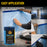 22" x 65' Pure Blue Pre-Taped Masking Film, (3 Pack) Painters Plastic Roll (0.4 Mil), Pull Down Drop Sheet, Pre-Taped Plastic Sheeting for Painting Protection on Auto, Walls, Furniture