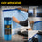 43" x 65' Pure Blue Pre-Taped Masking Film - Painters Plastic Roll (0.4 Mil) Pull Down Drop Sheet, Pre-Taped Plastic Sheeting for Painting Protection on Auto, Walls, Furniture