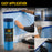 71" x 65' Pure Blue Pre-Taped Masking Film - Painters Plastic Roll (0.4 Mil) Pull Down Drop Sheet, Pre-Taped Plastic Sheeting for Painting Protection on Auto, Walls, Furniture