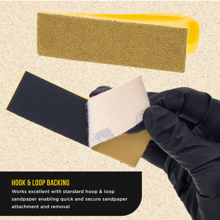 Premium 1" x 4" Gold Sandpaper Micro Sheets, 220 Grit (Box of 45) - Hook & Loop Backing, Wood Furniture Woodworking - Hand Micro Sanding Blocks