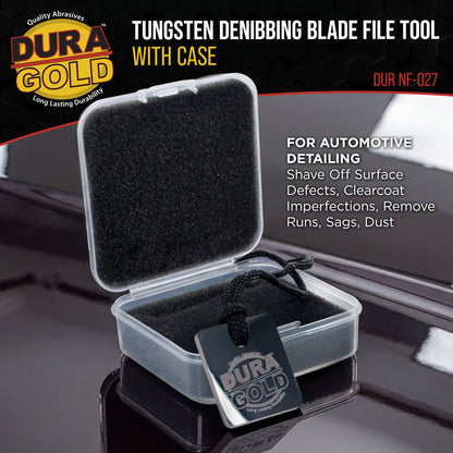 Tungsten Denibbing Blade File Tool - Double-Sided Carbide Steel Paint Nib & Run Remover for Automotive Detailing - Shave Off Surface Defects, Clearcoat Imperfections, Remove Runs, Sags