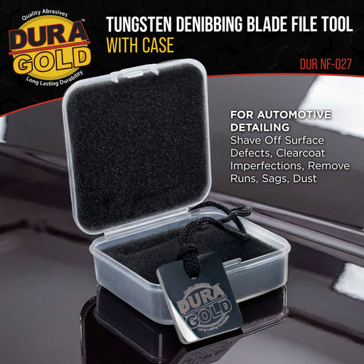 Tungsten Denibbing Blade File Tool - Double-Sided Carbide Steel Paint Nib & Run Remover for Automotive Detailing - Shave Off Surface Defects, Clearcoat Imperfections, Remove Runs, Sags