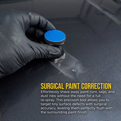 Tungsten Denibbing Blade File Tool with Magnetic Holder - 2-in-1 Double-Sided Carbide Steel Paint Nib & Run Remover for Automotive Detailing, Sanding - Remove Clearcoat Imperfections, Dust