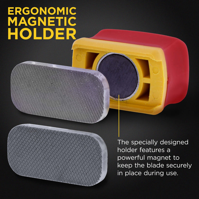 Dura-Gold Double-Sided Denibbing File with Magnetic Holder - Professional Automotive Paint Nib & Run Remover Tool - Shave Off Surface Defects Imperfections, Remove Runs, Sags, Dust Dirt, Car Detailing