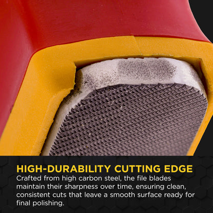 Double-Sided Denibbing File with Magnetic Holder - Professional Automotive Paint Nib & Run Remover Tool - Shave Off Surface Defects Imperfections, Remove Runs, Sags, Dust Dirt, Car Detailing