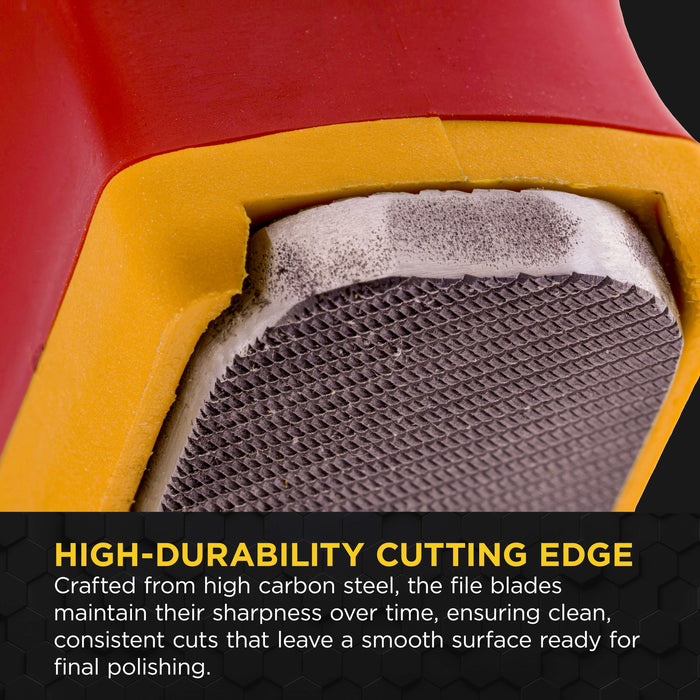 Dura-Gold Double-Sided Denibbing File with Magnetic Holder - Professional Automotive Paint Nib & Run Remover Tool - Shave Off Surface Defects Imperfections, Remove Runs, Sags, Dust Dirt, Car Detailing