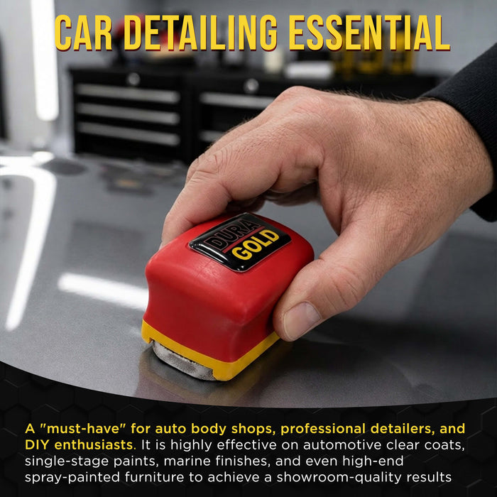 Dura-Gold Double-Sided Denibbing File with Magnetic Holder - Professional Automotive Paint Nib & Run Remover Tool - Shave Off Surface Defects Imperfections, Remove Runs, Sags, Dust Dirt, Car Detailing