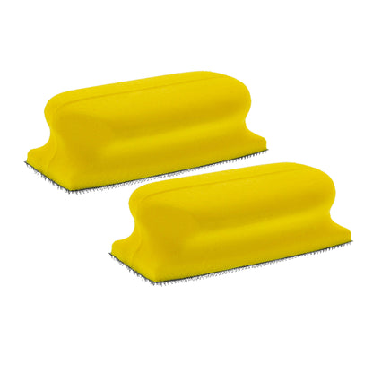 Pro Series Rectangle 4" x 1-3/4" Hand Sanding Block Base Handle with Hook & Loop Backing, 2 Pack - Attach Pad to Contoured 4" Sanding Blocks