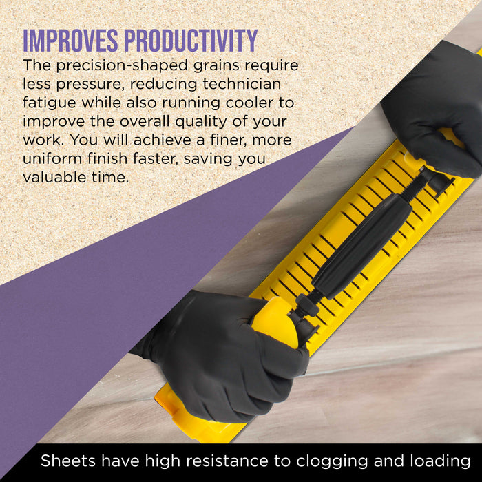 Premium 1500 Grit PSA Purple Film Ceramic Longboard Sandpaper, 2-3/4" Wide Continuous 20 Yard Roll - Self Adhesive Stickyback for Auto & Wood Air File Long Board Sanders, Hand Sanding Blocks