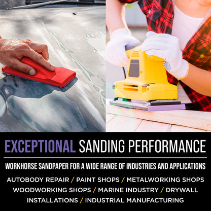 Premium 220 Grit PSA Purple Film Ceramic Longboard Sandpaper, 2-3/4" Wide Continuous 20 Yard Roll - Self Adhesive Stickyback for Auto & Wood Air File Long Board Sanders, Hand Sanding Blocks