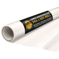 Carpet Protection Film, 24-inch x 50-foot Roll, Clear Plastic Carpet Protector, Self-Adhesive Plastic for Temporary Stair, Rug, and Floor Protection