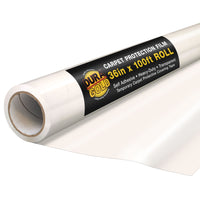 Carpet Protection Film, 36-inch x 100-foot Roll, Clear Plastic Carpet Protector, Self-Adhesive Plastic for Temporary Stair, Rug, and Floor Protection