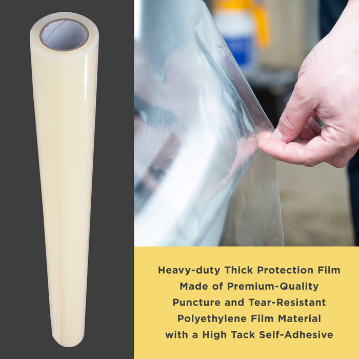Crash Wrap Film, 36-inch x 100' Roll - Strong Clear Auto Collision Wrap, Weather, Rain, Dust Protection for Damaged Vehicles, Broken Car Windows Windshields - Attaches Securely, Easy Removal