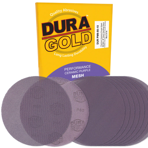 Premium 80 Grit 9" Purple Ceramic Mesh Sanding Discs, Box of 30 - Dustless Hook & Loop Backing Sandpaper for Drywall Power Sander - Long-Lasting Fast Cut Abrasive, Anti-Clog Sanding Screen