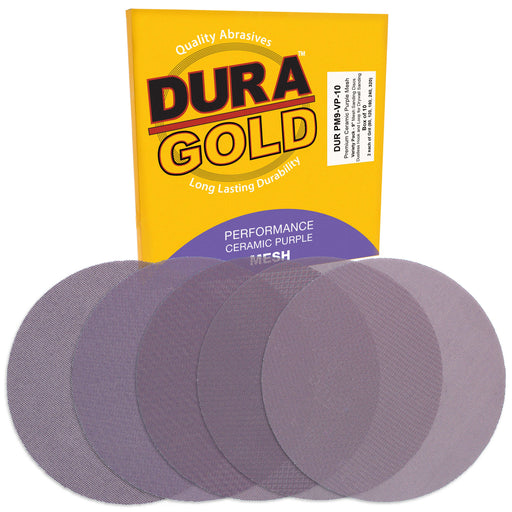 Premium 9" Purple Ceramic Mesh Sanding Discs, 10 Disc Variety Pack, Grits 80, 120, 180, 240, 320 - Dustless Hook & Loop Backing Sandpaper for Drywall Power Sander - Long-Lasting Fast Cut