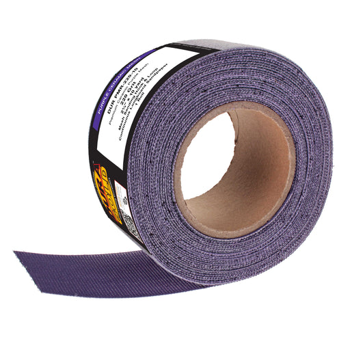 Premium 220 Grit Purple Ceramic Mesh Longboard Sandpaper, 2-3/4" Wide Continuous 10 Yard Roll - Dustless Hook & Loop Backing for Auto & Woodworking Air File Long Board Sanders, Sanding Block