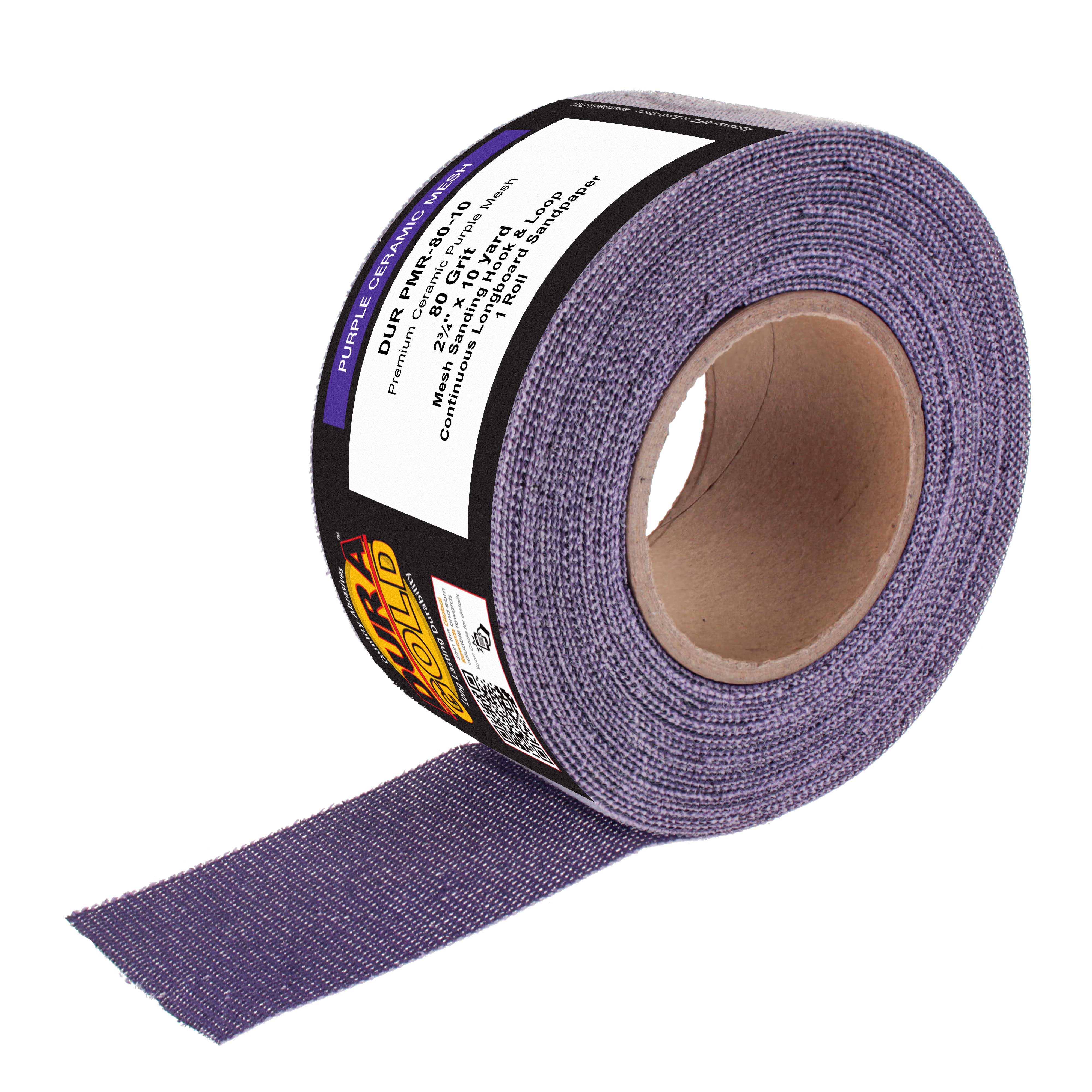 Premium 80 Grit Purple Ceramic Mesh Longboard Sandpaper, 2-3/4