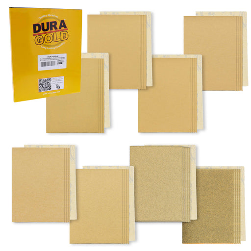 4" x 2.75" Sandpaper Sheets Hook & Loop Variety Pack Box of 40