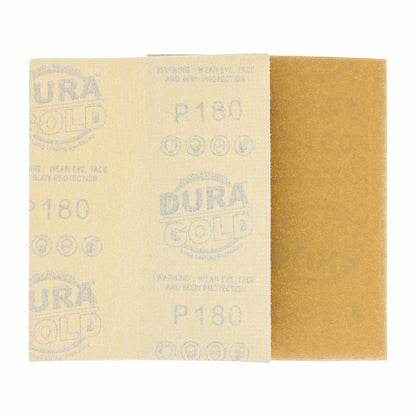 180 Grit - 1/4 Sheet Hook & Loop Sandpaper 5.5" x 4.5" - For Automotive & Wookworking Palm Sanders - Box of 25