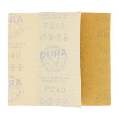 240 Grit - 1/4 Sheet Hook & Loop Sandpaper 5.5" x 4.5" - For Automotive & Wookworking Palm Sanders - Box of 25