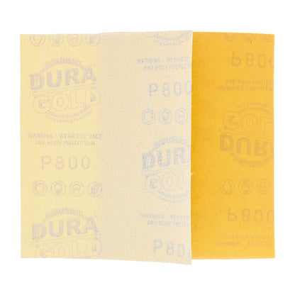 800 Grit - 1/4 Sheet Hook & Loop Sandpaper 5.5" x 4.5" - For Automotive & Wookworking Palm Sanders - Box of 25