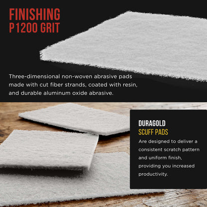 Premium 6" x 9" White Light Duty Scuff Pads, Box of 10 - Scuffing Cleaning Cleansing Surfaces, Preparation, Automotive Woodworking Household