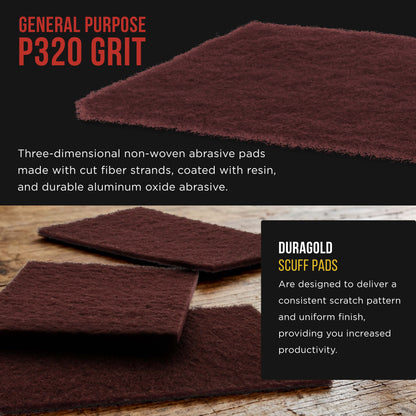 Premium 6" x 9" Maroon General Purpose Scuff Pads, Box of 10 - Scuffing, Sanding, Surface Adhesion Preparation Paint Primer Auto Autobody