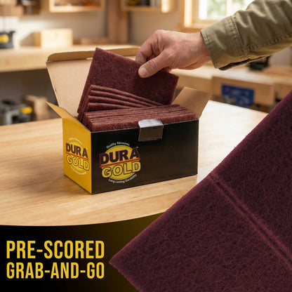 Premium 6" x 9" Maroon General Purpose Scuff Pads, Box of 10 - Scuffing, Sanding, Surface Adhesion Preparation Paint Primer Auto Autobody