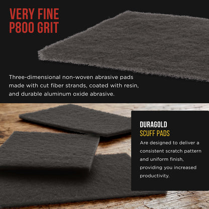Dura-Gold Premium 6" x 9" Gray Ultra Fine Scuff Pads, Box of 10 - Final Scuffing Sanding, Cleaning, Paint Color Blend Surface Adhesion Paint Prep Auto