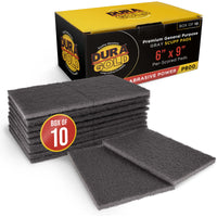 Dura-Gold Premium 6" x 9" Gray Ultra Fine Scuff Pads, Box of 10 - Final Scuffing Sanding, Cleaning, Paint Color Blend Surface Adhesion Paint Prep Auto