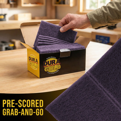 Premium 6" x 9" Purple Medium Fine Scuff Pads, Box of 10 - Scuffing, Sanding, Cleaning, Auto Paint Color Blend Surface Adhesion Preparation