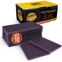 Premium 6" x 9" Purple Medium Fine Scuff Pads, Box of 10 - Scuffing, Sanding, Cleaning, Auto Paint Color Blend Surface Adhesion Preparation