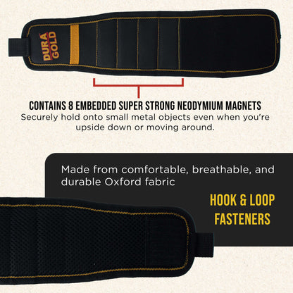 Magnetic Wristband Tool Belt - Nylon Wrist Strap, Powerful Magnets for Holding Fasteners, Screws, Nails, Nuts, Bolts, Drill Bits, DIY Gadget