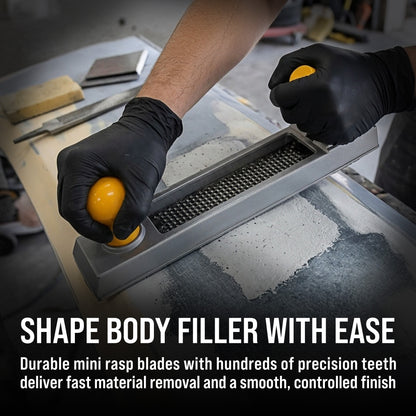 10" Shaver Blade Holder with Adjustable Handle and 2 Standard Cut Replacement Blades, 1/2 Round and Flat - Cheesegrater Hand Planer Tool