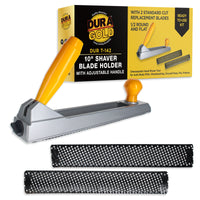10" Shaver Blade Holder with Adjustable Handle and 2 Standard Cut Replacement Blades, 1/2 Round and Flat - Cheesegrater Hand Planer Tool