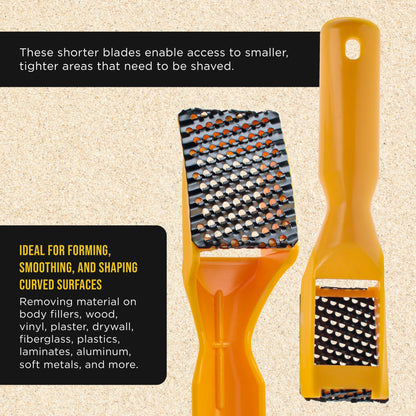 2-1/2" Shaver Blade Holder with Handles, Includes 5 Total Standard Cut Replacement Blades - Steel Rasp, Cheesegrater, Auto Body Filler